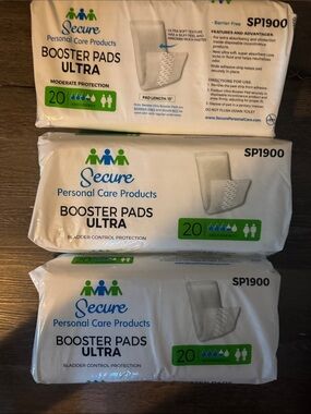 Secure Booster Pads Ultra - 20 Pack (THREE PACK BUNDLE)